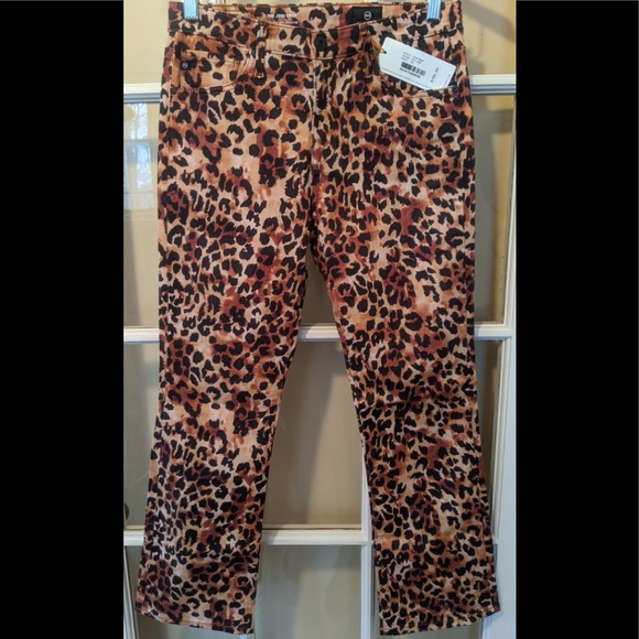 NWT AG Jeans Jodi Untamed Camo Cognac High-Rise Crop Flare Jean - Picture 6 of 7